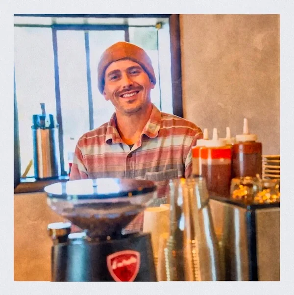 Josh White of Heretic Coffee, providing free food for those in need.